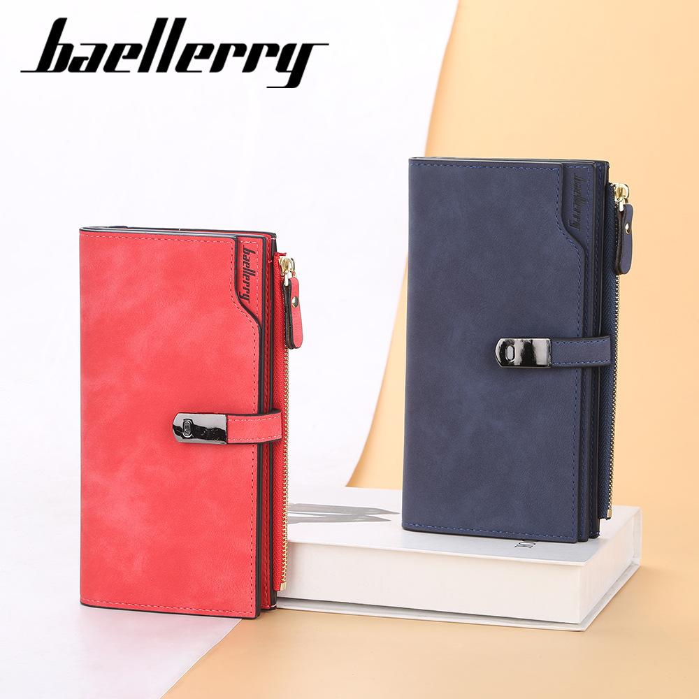 Baellerry Women Fashion Zipper Handbags PU Leather Vintage Design Card Holder Wallet Classic Coin Purse for Ladies Gifts