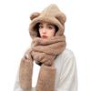 Милая защита ушей от холода, новая плюшевая шапка, женский осенне-зимний шарф, интегрированный теплый и плюшевый шарф для езды на велосипеде