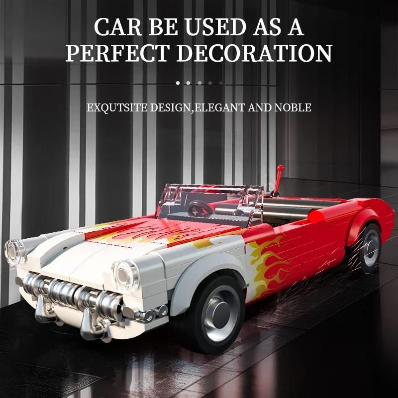 249 деталей Ретро кабриолет C1 Строительные блоки Пламя Классические модели автомобилей Кирпичики-транспорт Идея Настольный дисплей Детские DIY игрушки Подарки