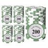 East Leaf Poker Chips, Clay Casino Chips, 200 Face Value, Single Chip Set of 100 with Metal Inserts, Premium Quality, Authentic Design for Card Games