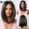 Прямые парики из коричневых и светлых волос средней длины с челкой, синтетические парики для женщин, термостойкие натуральные парики для косплея