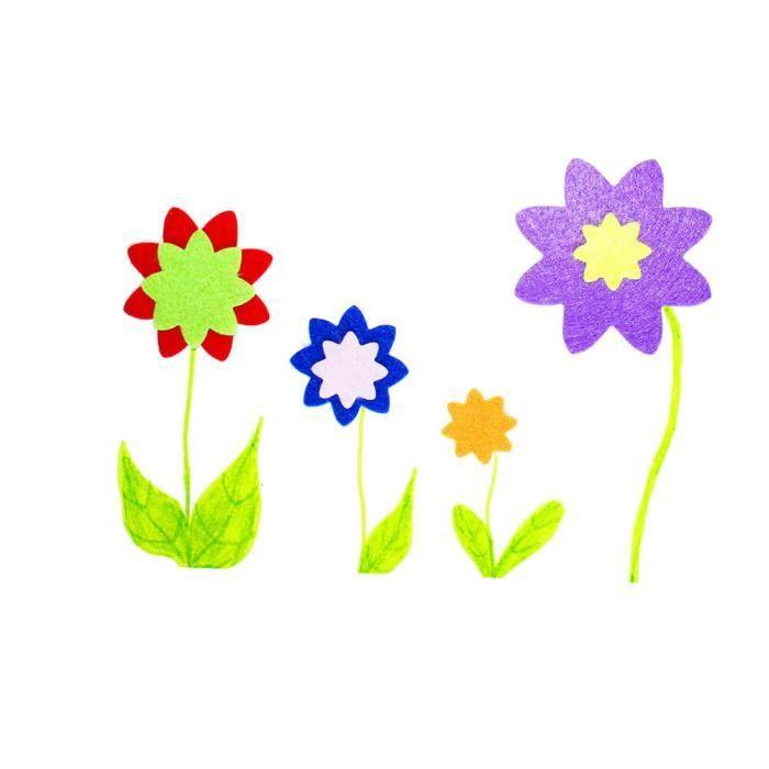 Фетровые наклейки - Sodertex - Тема Цветы - 150 штук - 10 цветов - 1мм