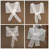 White Navy Collar Lace Shawl Sweet Translucence Fake Collar Shawl Fashion Protect Neck Scarf  Women