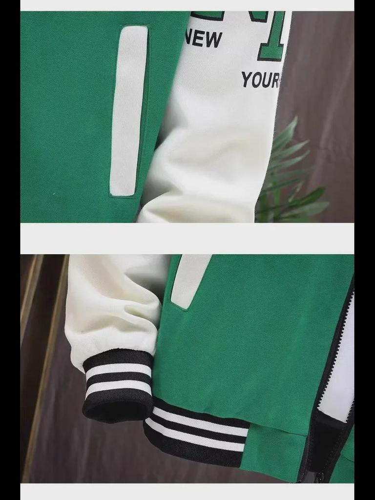 Осенний молодежный кардиган на молнии с цветными блоками 2023 года для учеников младших классов средней школы - тонкий мужской свитер-куртка