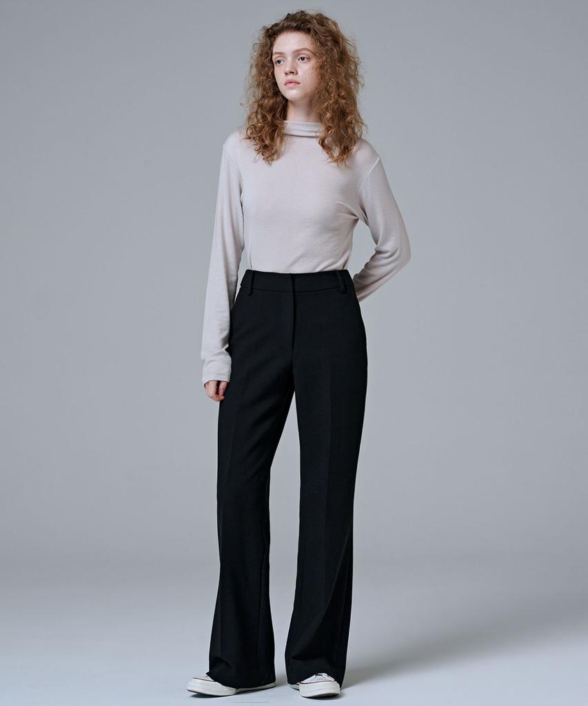 MALOUPE 2164 Stretch Flare Pants (Black)