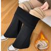 Winter Warm Black Flared Pants Women Soft Warm High Waisted Hip Lifting Tight Bell Bottoms Pants Thick Slim Leggings Long Pants