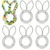 4 шт. Венок из кроликов, Металлический каркас, Флористический садовый в форме кролика, Основа для венка для пасхального DIY-проекта, Праздничный подвесной декор для дома и улицы