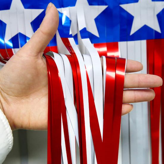 1/2 шт. Звезды и полосы бахрома баннеры патриотическая вечеринка настенные вымпелы занавески для декора Национального дня независимости