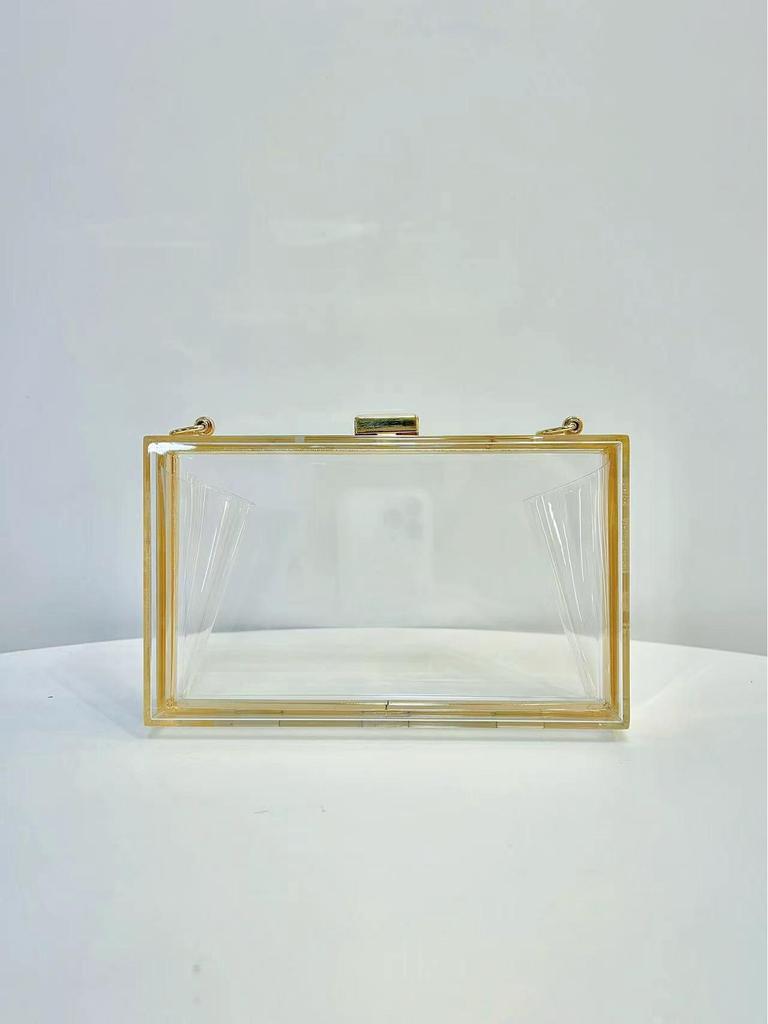 Transparent Acrylic Crossbody Chain Bag - Women's Evening Jelly Handbag