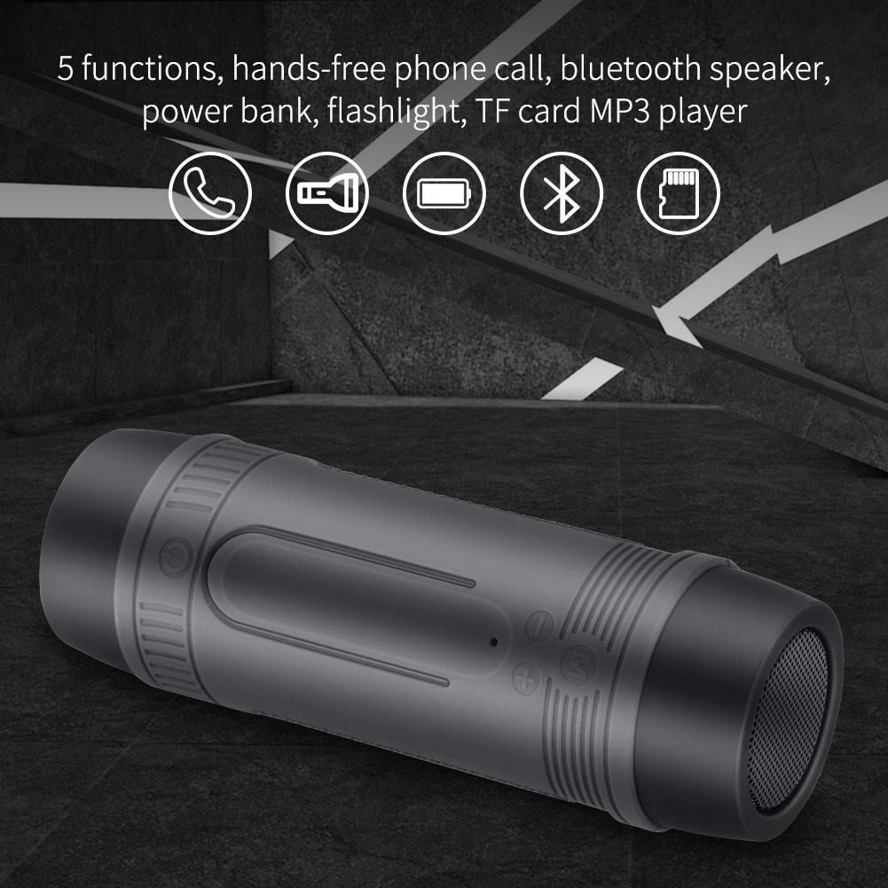Portable Bluetooth Bicycle Speaker Power Bank Flashlight Waterproof Speaker