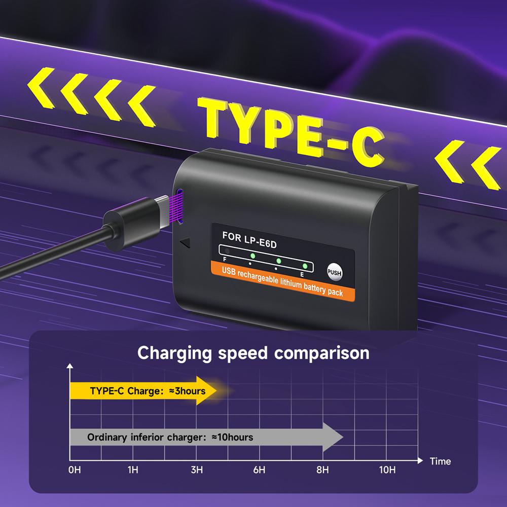PALO Встроенный USB LP-E6 LP E6 LPE6 LP E6N аккумулятор 2600 мАч Akku для камер Canon 5D Mark II III 7D 60D EOS 6D 70D 80D EOS 5DS R