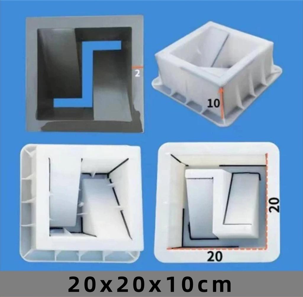 Пластиковая форма для цементного античного полого кирпича 20*20*6 см, 3D-резьба, противоскользящая, для бетона, пластиковая, форма для мощения, цементная выравнивающая лопата, инструменты для мощения