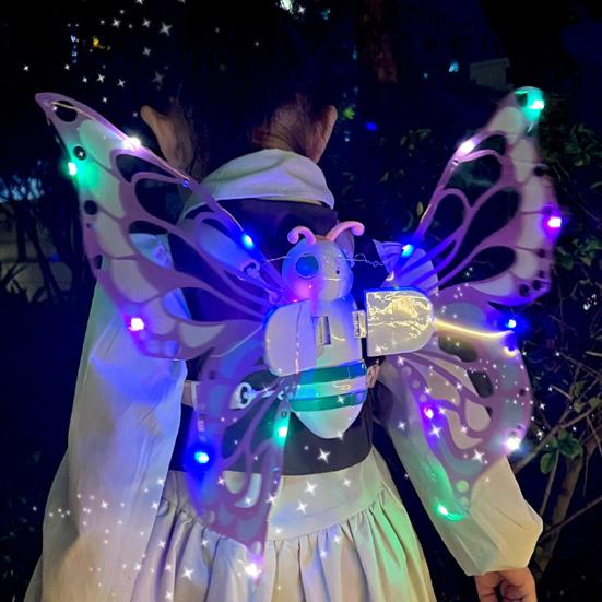 Электрические крылья бабочки, светящиеся крылья принцессы-феи с музыкальным освещением, нарядные крылья ангела, аксессуары для костюма для девочек, домашних животных