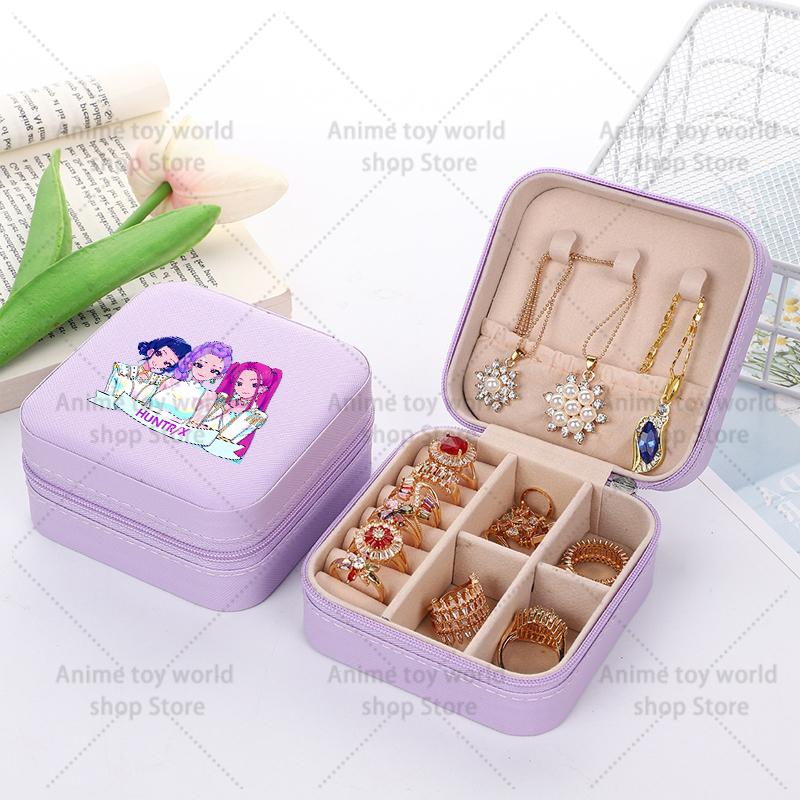 Kpop Demon Hunters Travel Portable Jewelry Storage Box Organizer Jewelry Case Earrings Necklace Ring Jewelry Boxes Birthday Gift