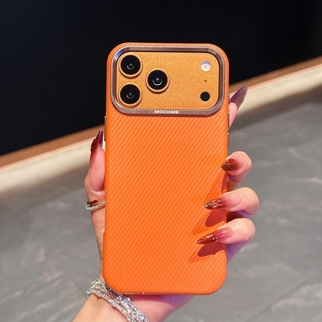 Защитный чехол из кожи с кевларовым узором и магнитом для iPhone 17 Pro Max