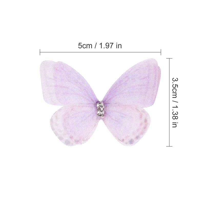 10 шт. Двойная ромбовидная сетка с принтом бабочек, ювелирные изделия, головные уборы, одежда, сделай сам, ручная работа, сетка, цветок, нашивка, древняя заколка для волос в стиле ханьфу