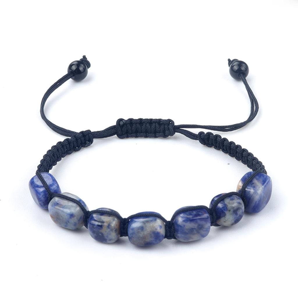 Квадратные бусины 7 чакр лечение кристалл браслет йога камень регулируемый браслет медитация релаксация тревога женский браслет