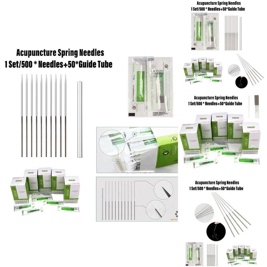 Стерильные иглы для акупунктуры Упаковка 500 штук Одноразовые иглы из нержавеющей стали Тонкий калибр Диаметр 0,16 мм