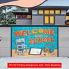 2D flat design, 1-piece design with a school-themed background, suitable for retro themes and party decorations