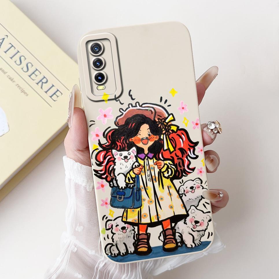 For Vivo V2027 V2028 V2029 Back Cover Vivo Y11S Y12s Y12a Y20 Y20s Y20i Case Girly Fashion Funda Soft Liquid Silicone Bumper