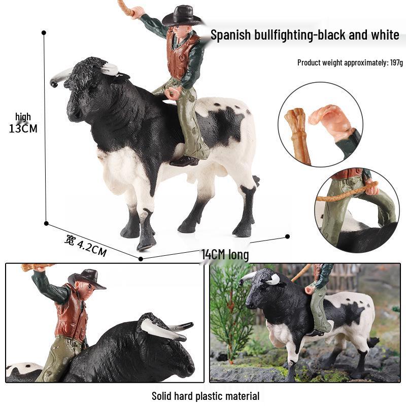 Cognitive Animal Model Toy: Dairy Cow, Buffalo, Yellow Cattle, Rhinoceros, Simmental Bull