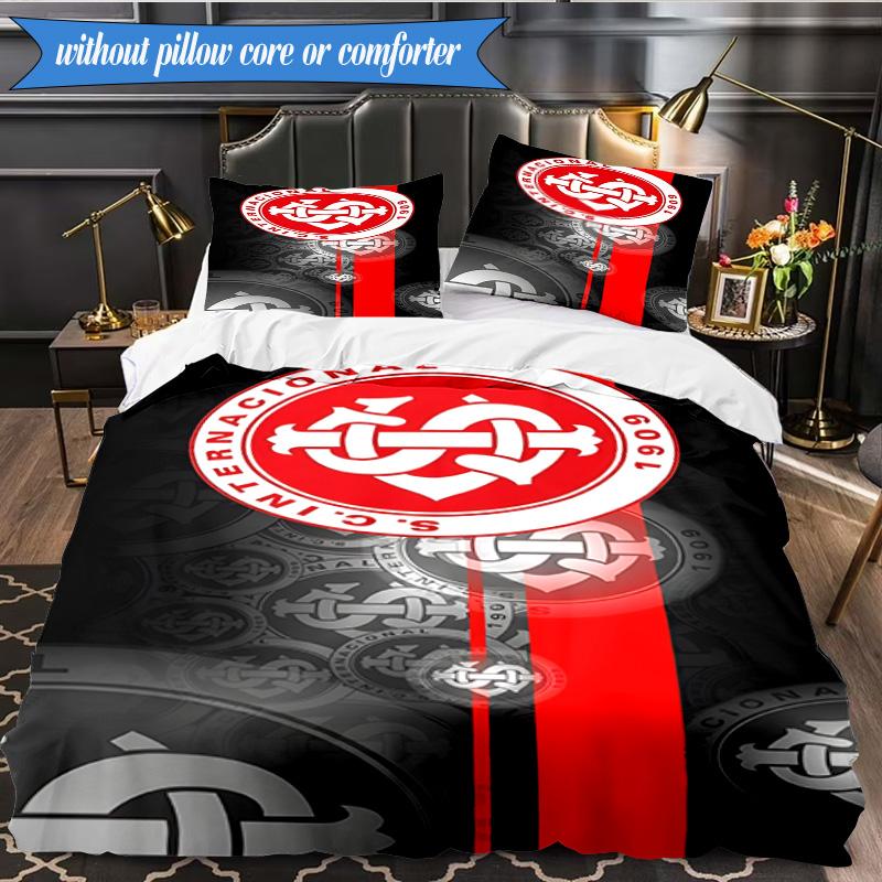 Intercontinental Football Crest 3pcs Bedding,Including 1pc Duvet Cover And 2pcs Pillowcases Perfect for Christmas,Ideal for Bedroom, Dormitory