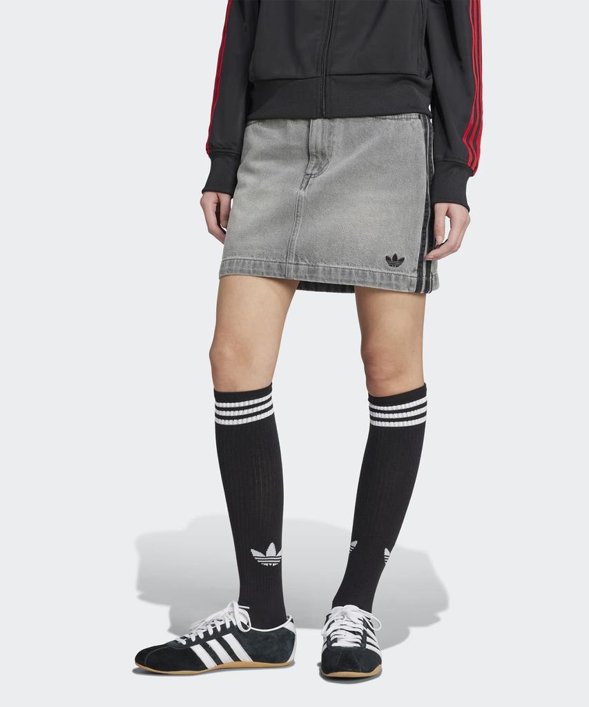 ADIDAS 3S Denim Mini Skirt - Washed Grey Denim / Jw2657