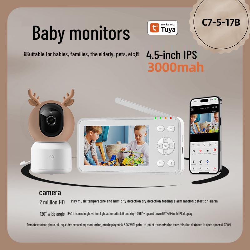 4.5" 1080P Baby Monitor with Mobile App & Two-Way Intercom