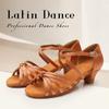 Women Girls Child Latin Dance Shoes Low-heeled Salsa Ballroom Tango Shoes Soft Sole 3.5CM Heel