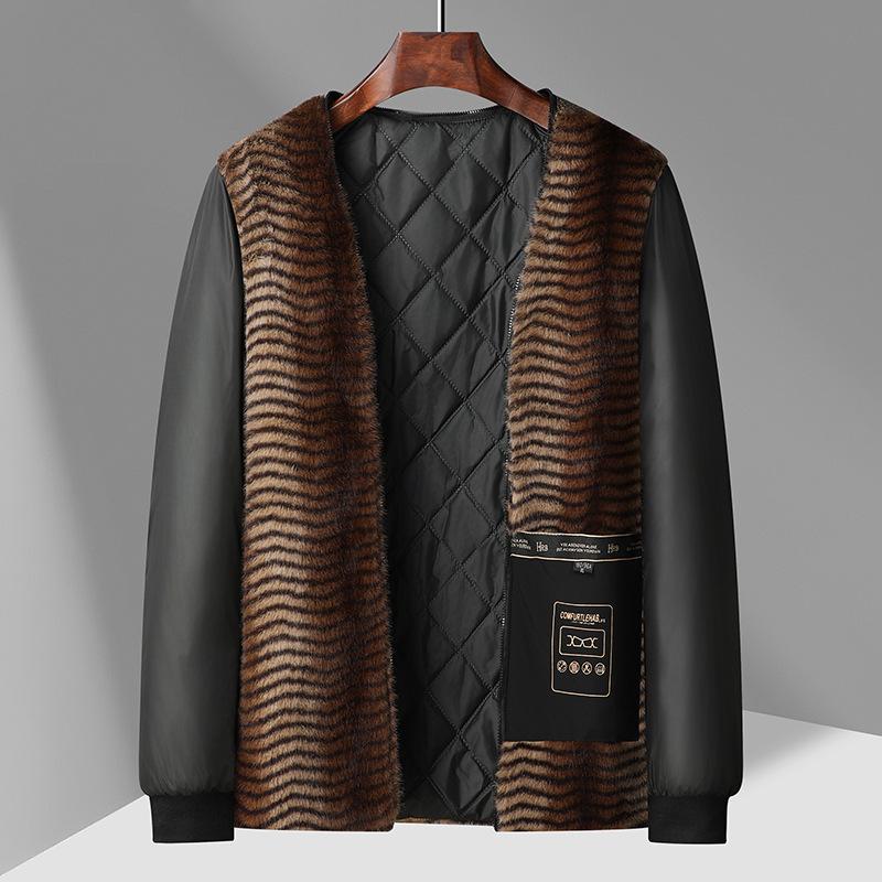 Модели осень-зима, одно платье и три наряда, повседневная теплая куртка для мужчин среднего возраста с капюшоном и съемной подкладкой