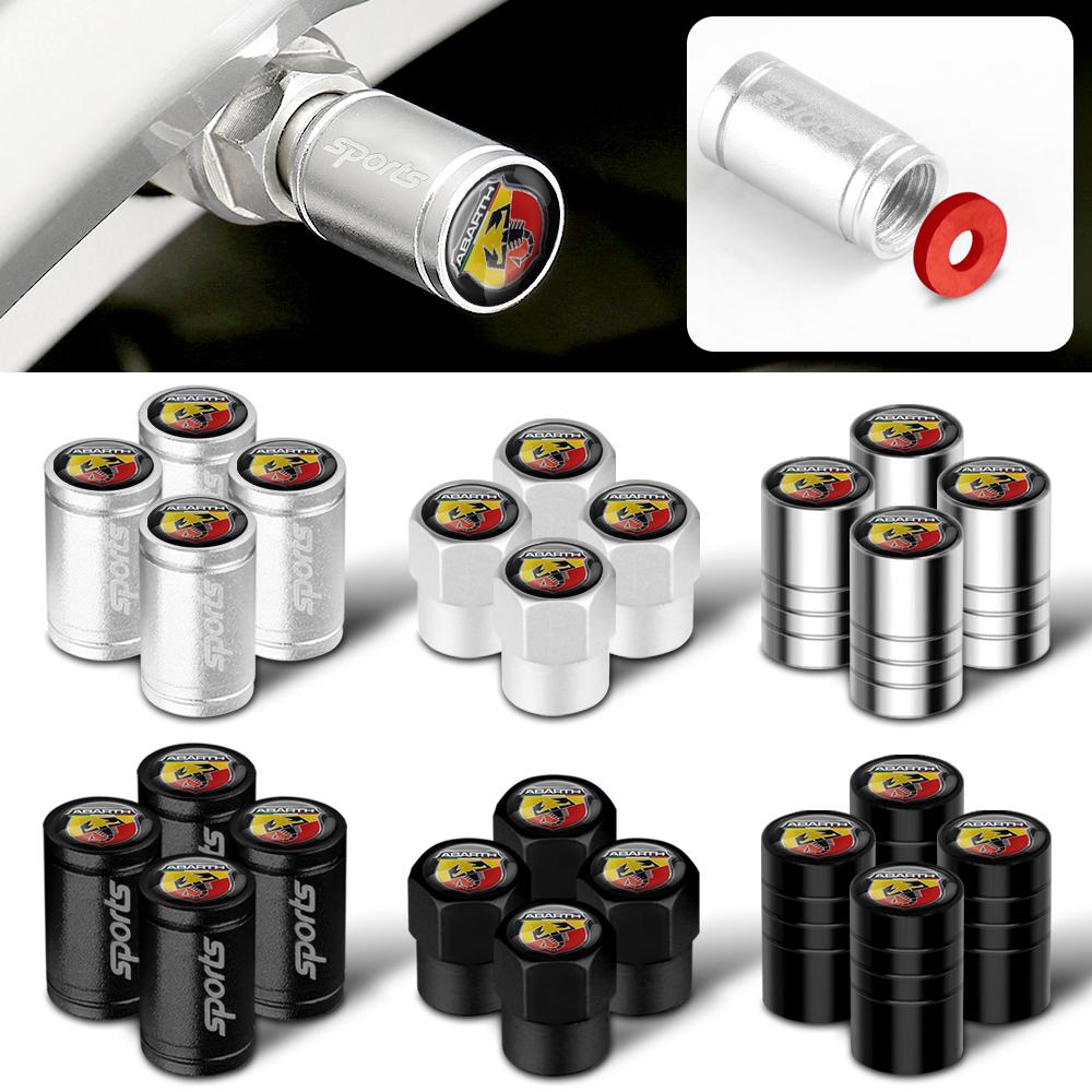 Car Styling 4Pcs Auto Tire Carbon Fiber Metal Valve Cap Badge Accessories For Fiat ABARTH 500 Fiorino 595 124 Ducato Cross Palio