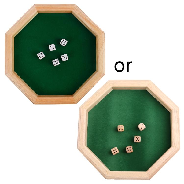 Октагональный деревянный поднос для бросания кубиков Косметика Ювелирные изделия для кейса DND RPG Ролевая игра G