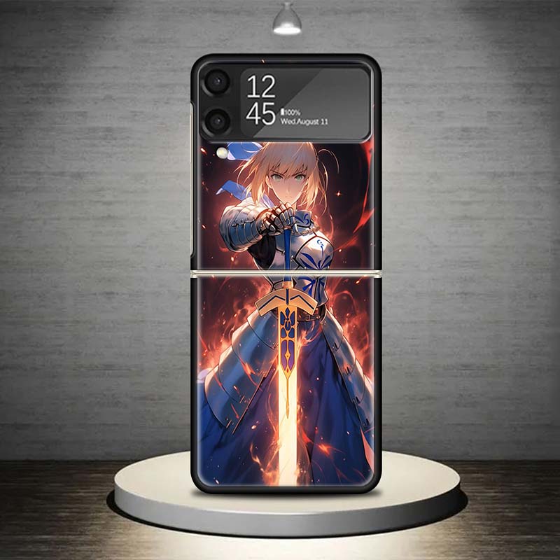 Чехол для телефона Saber из Fate Zero Stay Night для Samsung Galaxy Z Flip 7 6 5 4 3 5G Ударопрочный чехол Z Flip7 Flip6 ZFlip5 Flip3 Flip4 L