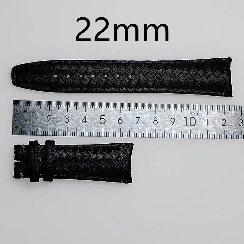 20 мм 22 мм Кожаный плетеный ремешок для часов для Seiko для Omega с изогнутым концом, браслет с раскладывающейся застежкой, сменный мужской ремешок для часов