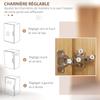 Kitchen Cabinet Multi-Storage with Drawer 3 Cupboards 4 Niches and Cable Holes Height 180 cm Black and Natural Wood