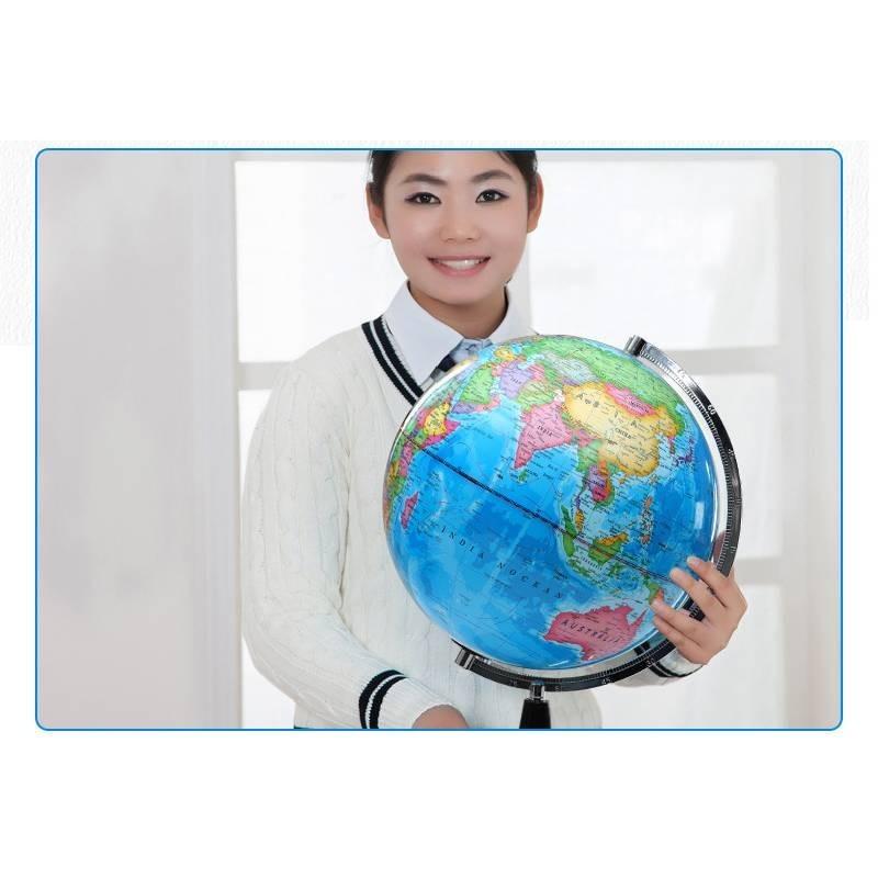 Vibrant Blue Pvc Globe 14.16cm High Definition Earth Model For Classroom Learning In English And Chinese