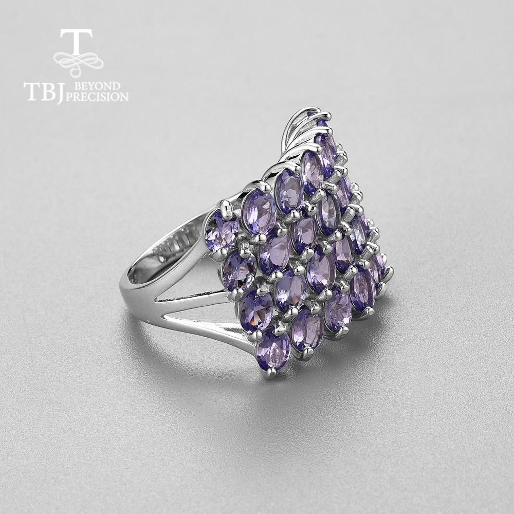 Роскошное дизайнерское большое кольцо с танзанитом овальной формы 3*4 мм, большое кольцо из стерлингового серебра 925 пробы, женские ювелирные украшения для мамы, лучший подарок