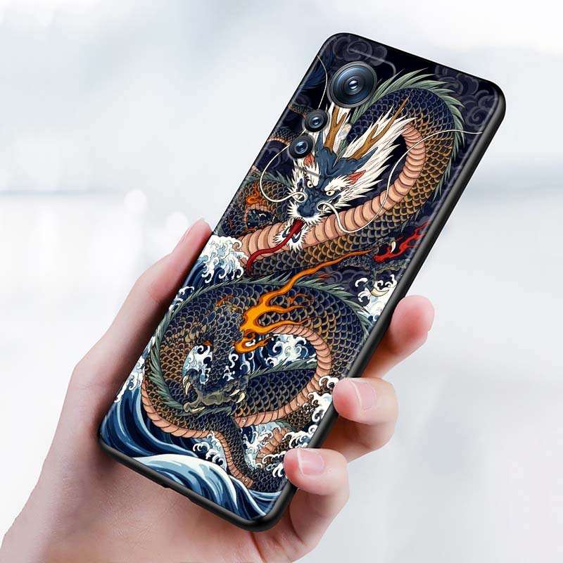 Модная иллюстрация дракона для Xiaomi Mi 15 14 13 13T 12 12T 12S 11 11i 11T Pro Ultra Lite 5G Черный Мягкий Чехол для Телефона