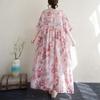 Новое хлопковое винтажное платье с цветочным принтом больших размеров с коротким рукавом для женщин, повседневное свободное длинное летнее платье