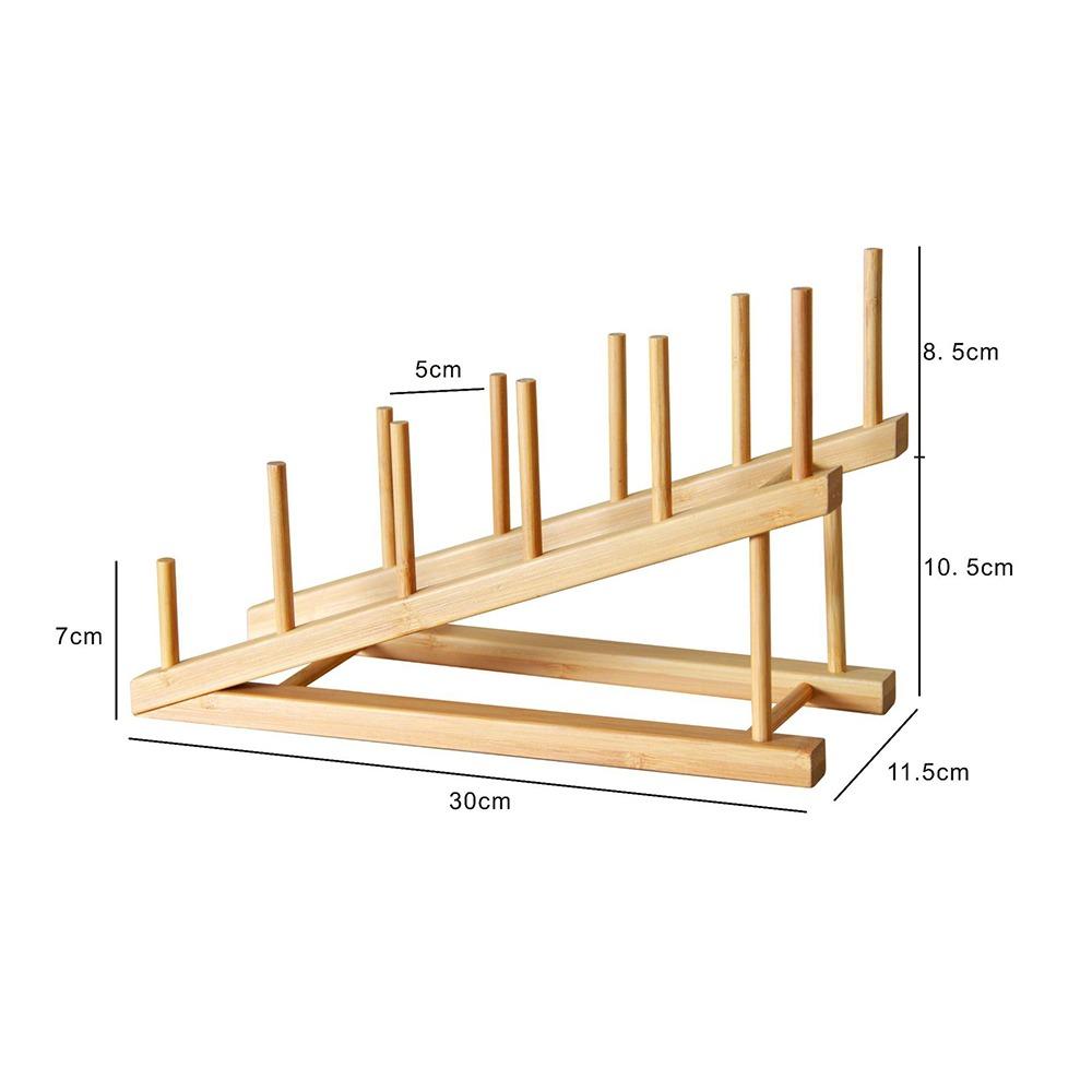 Многофункциональная сушилка для посуды Деревянная подставка для крышек кастрюль Экономия места Кухонная подставка для тарелок Кухня