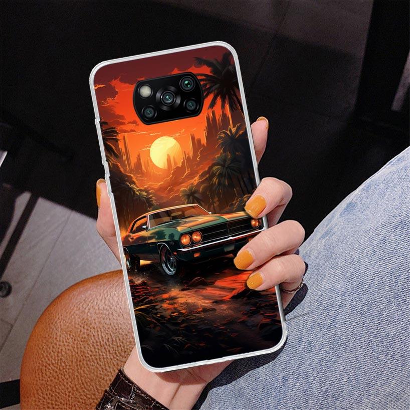 Классический Винтажный Старый Ретро Автомобиль Чехол для Телефона для Xiaomi Poco X5 X6 X7 Pro X4 Gt F7 Ultra M8 M7 Redmi 15C 15 13C 13 12C 12 Уникальный Cov