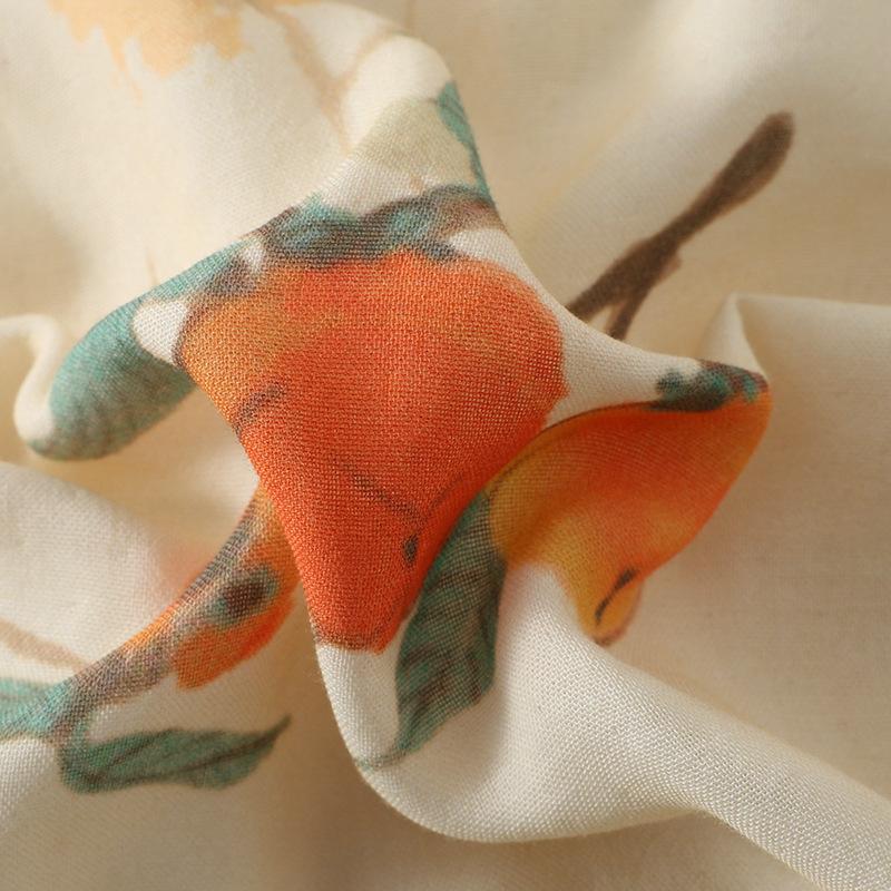 Весна / Лето Тонкая женская пижама в китайском национальном стиле Свободная одежда из бамбукового хлопка Рукава семь четвертей Домашняя одежда