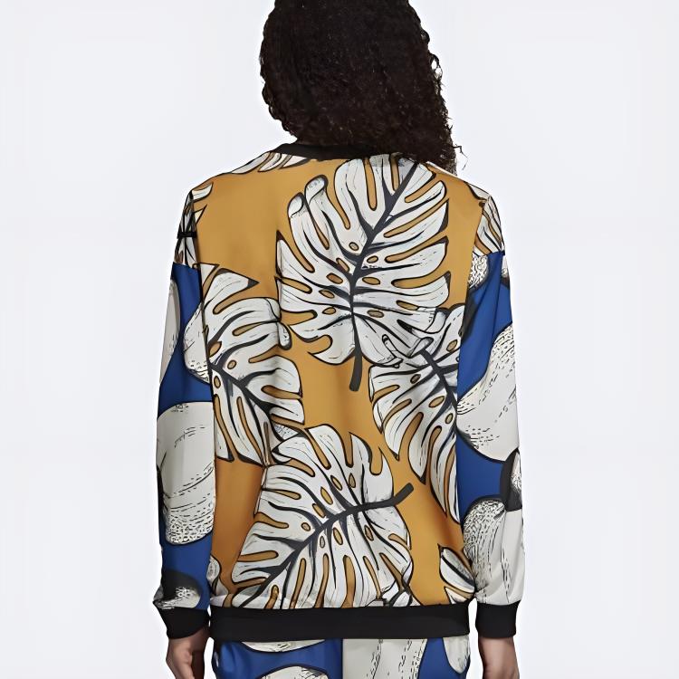 Adidas Originals Farm Компания Мягкий В рубчик Свободного Кроя Толстовка Женская Толстовка Яркая DH3054