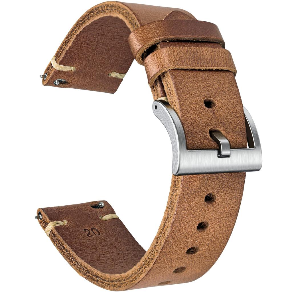 24mm Leather Watch Band Watch Band for Men Women Vintage Handmade Horween Chromexcel Soft Leather Watch Replacement Strap