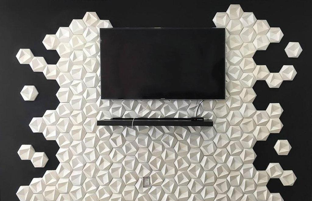 Plastic Mold for the Manufacture of 3d Panel "Broken hexagon"(3D Mold for Decorative Wall Panels for Gypsum and Concrete) Wall Decor.