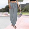 Women's Solid Color Pants With Elastic Waistband. Straight Leg. Loose Casual  Pants