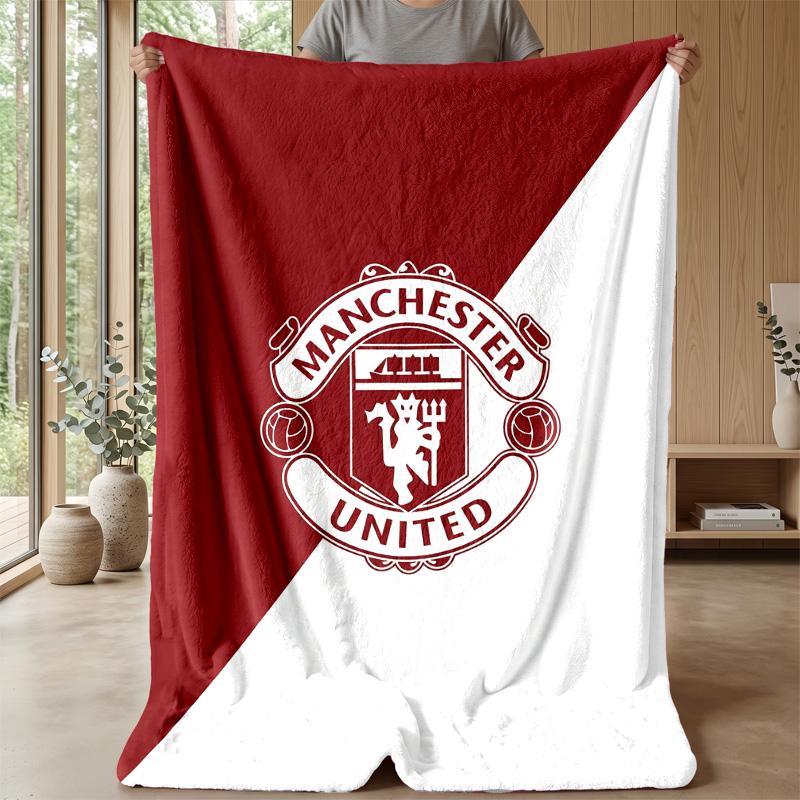 Manchester United FC Soft Flannel Fleece Blanket Lightweight Cozy Warm Throw Blanket For Sofa Bed Home Decor