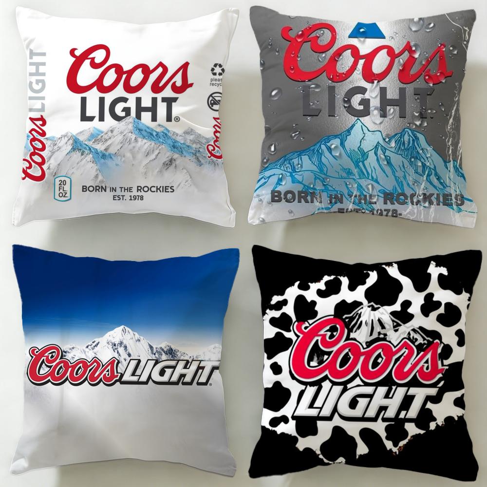 classic beverage brand Coors Cushion Cover Soft EasyWash Pillow Case Versatile for Couch Bed Travel and Office