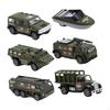 6 Pcs Pull Back And Go Alloy Vehicles Set, Cm, Green, Crash Resistant, Lightweight, Early Learning,