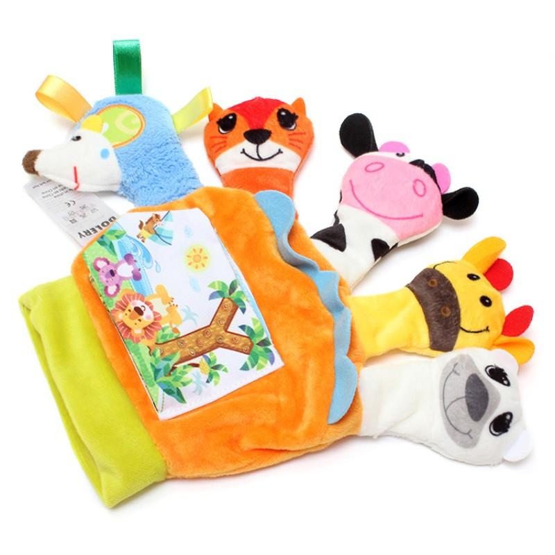 Creative Early Education Toys Animal Finger Comfort Toys Gifts Children Cartoon Cloth Book Plush Toys Finger Glove